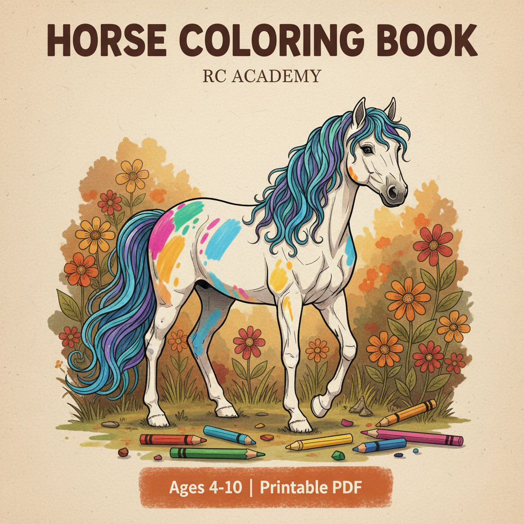 Horse Coloring Book Cover