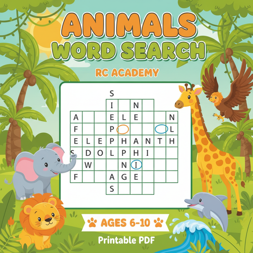 Animals Word Search Cover