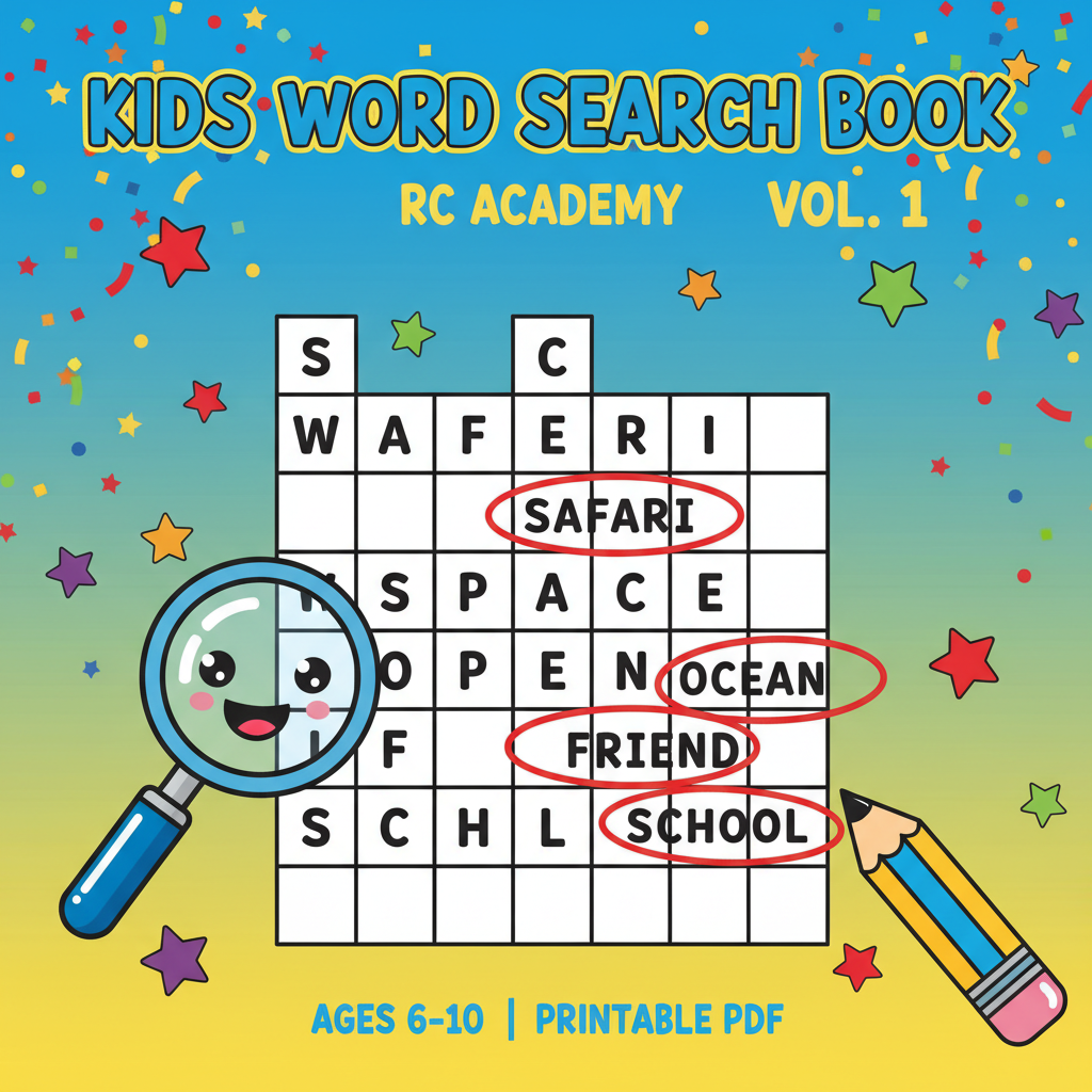 Kids Word Search Book Vol. 1 Cover